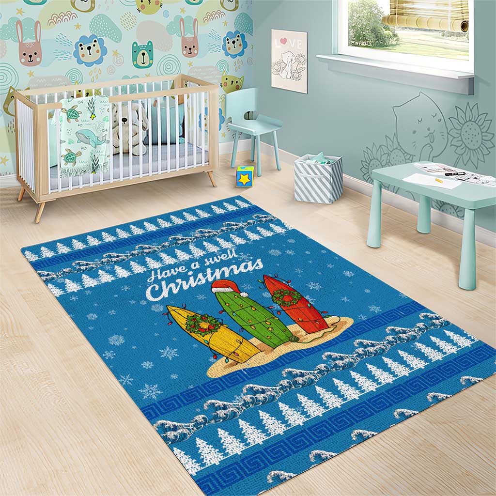 Surfer Swell Christmas Area Rug Xmas Holiday Patterns - Wonder Print Shop