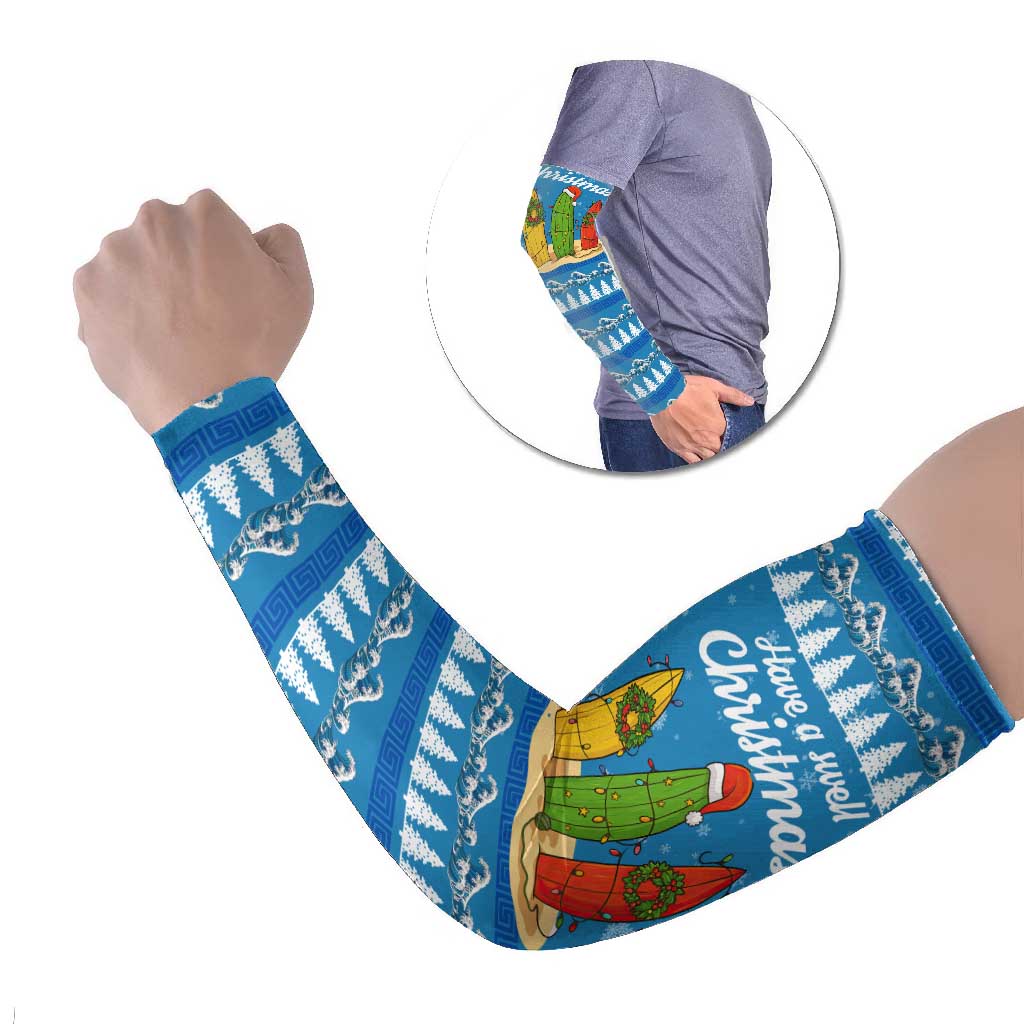 Surfer Swell Christmas Arm Sleeves Xmas Holiday Patterns - Wonder Print Shop