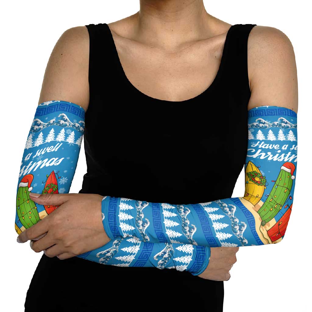 Surfer Swell Christmas Arm Sleeves Xmas Holiday Patterns - Wonder Print Shop
