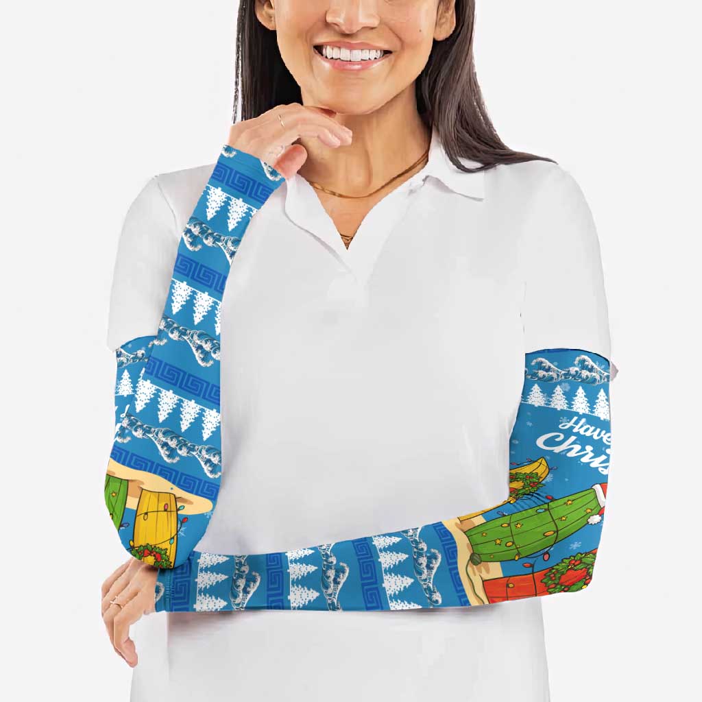 Surfer Swell Christmas Arm Sleeves Xmas Holiday Patterns - Wonder Print Shop