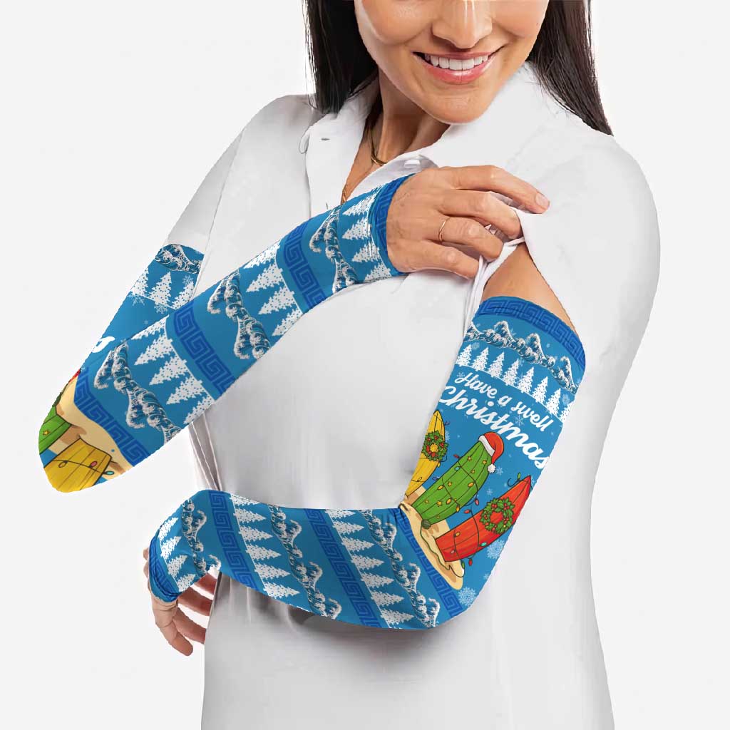 Surfer Swell Christmas Arm Sleeves Xmas Holiday Patterns - Wonder Print Shop