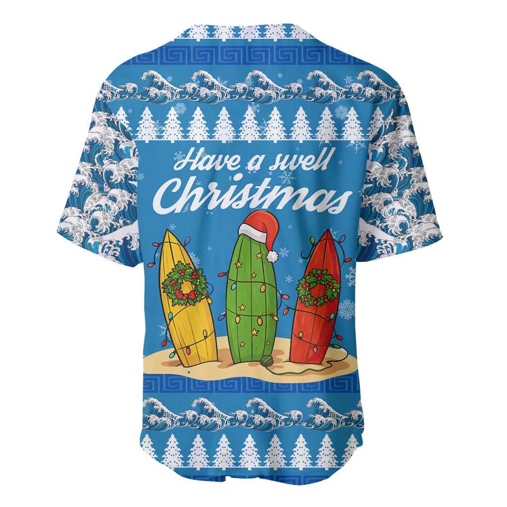 Surfer Swell Christmas Baseball Jersey Xmas Holiday Patterns - Wonder Print Shop