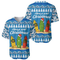 Surfer Swell Christmas Baseball Jersey Xmas Holiday Patterns - Wonder Print Shop