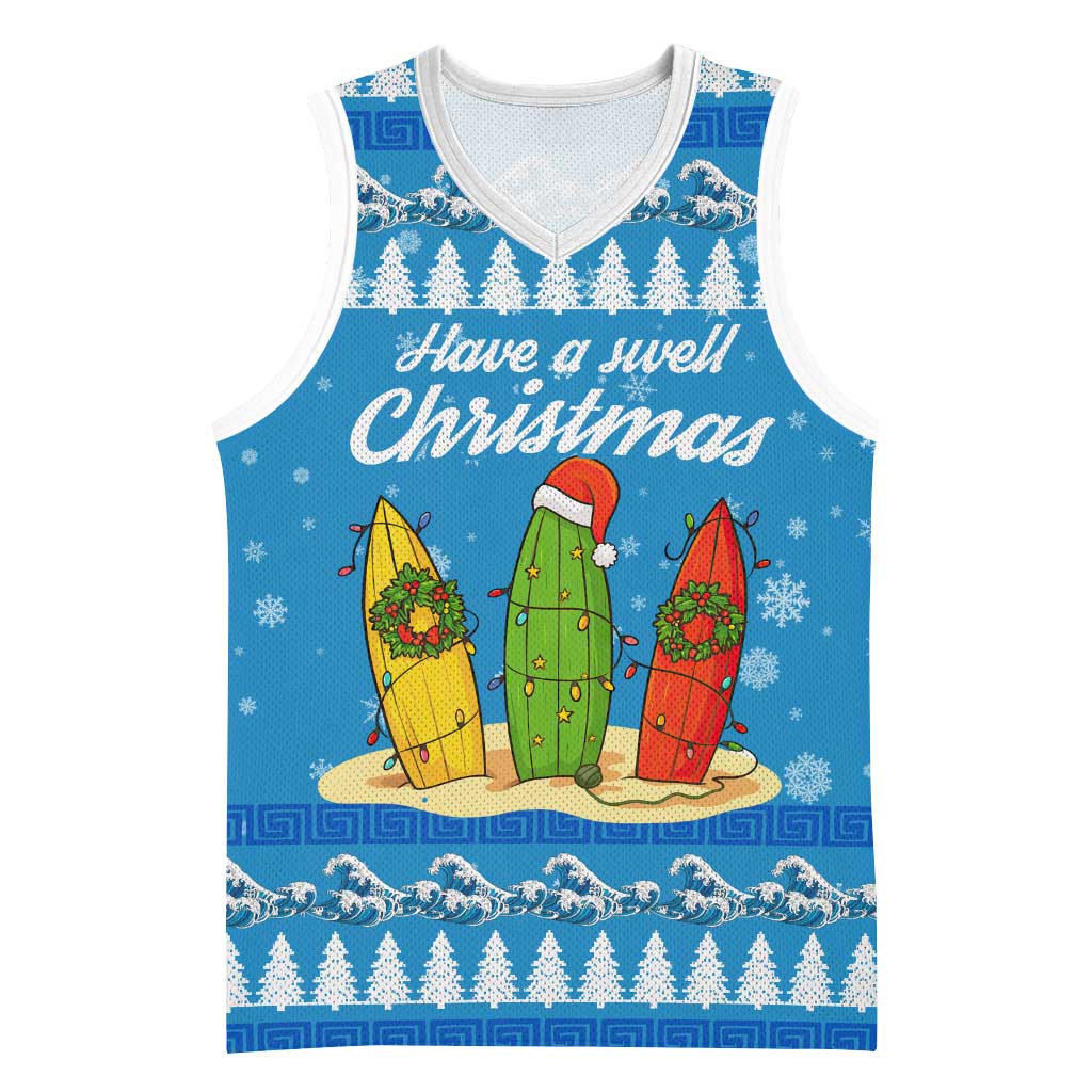 Surfer Swell Christmas Basketball Jersey Xmas Holiday Patterns - Wonder Print Shop