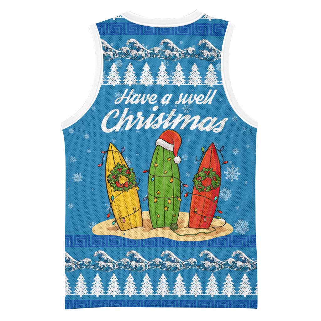 Surfer Swell Christmas Basketball Jersey Xmas Holiday Patterns - Wonder Print Shop