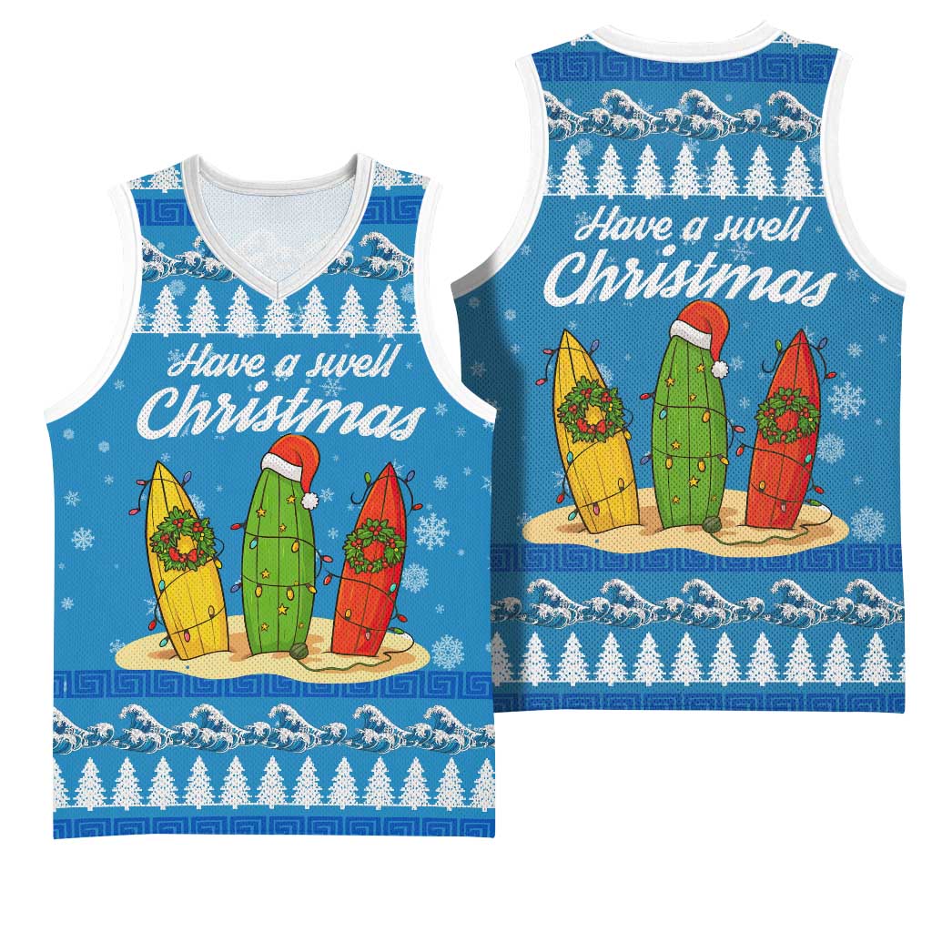 Surfer Swell Christmas Basketball Jersey Xmas Holiday Patterns - Wonder Print Shop