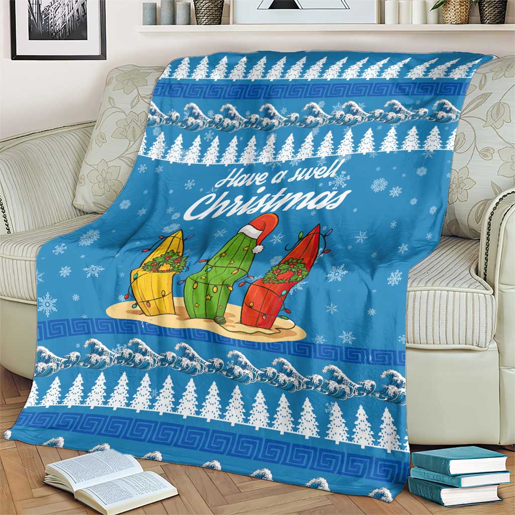 Surfer Swell Christmas Blanket Xmas Holiday Patterns - Wonder Print Shop