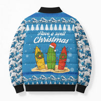 Surfer Swell Christmas Bomber Puffer Jacket Xmas Holiday Patterns - Wonder Print Shop
