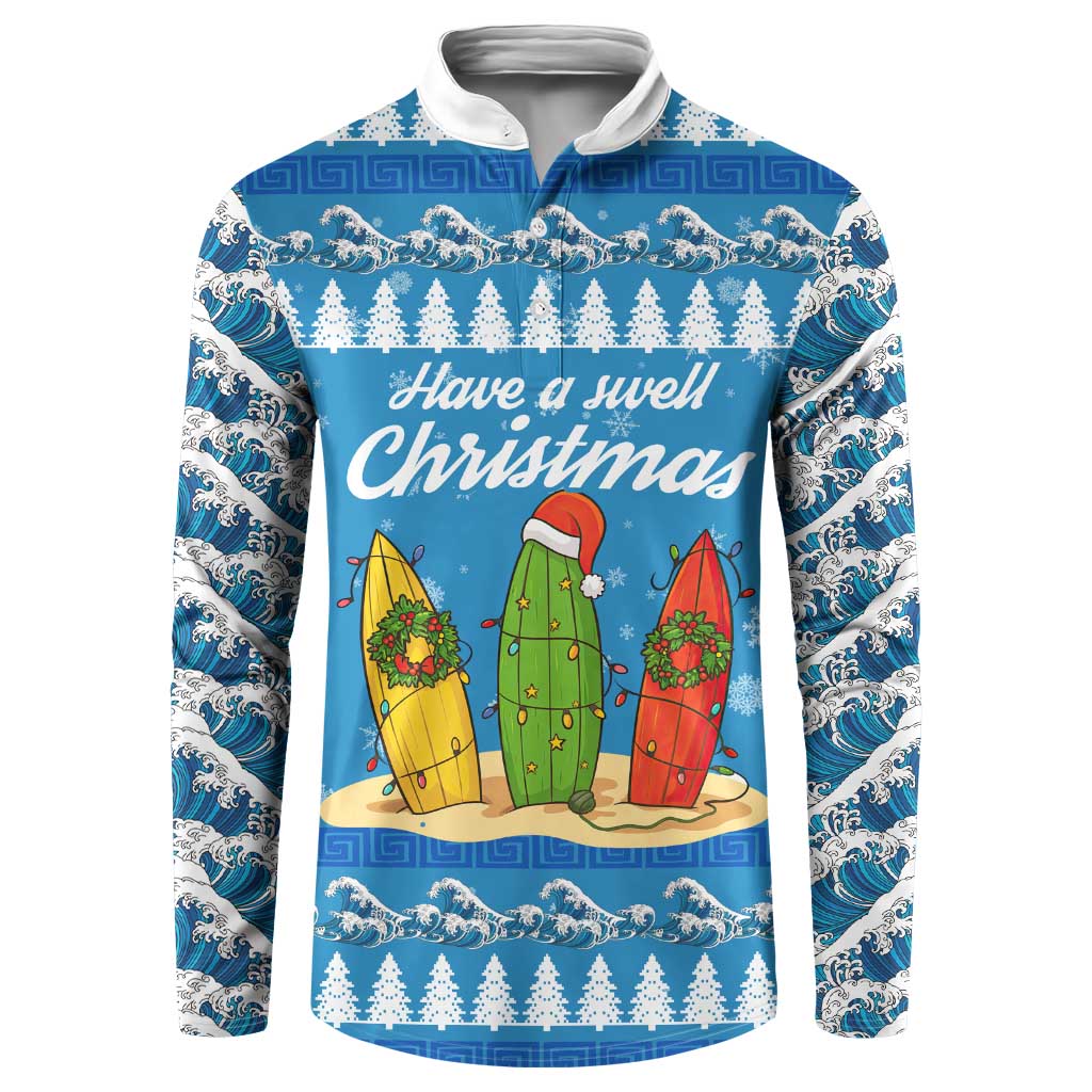Surfer Swell Christmas Button Sweatshirt Xmas Holiday Patterns - Wonder Print Shop