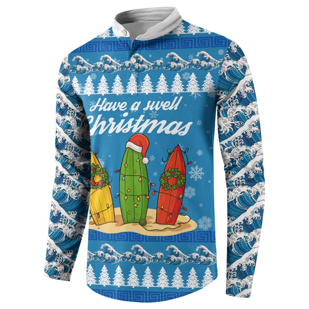 Surfer Swell Christmas Button Sweatshirt Xmas Holiday Patterns - Wonder Print Shop