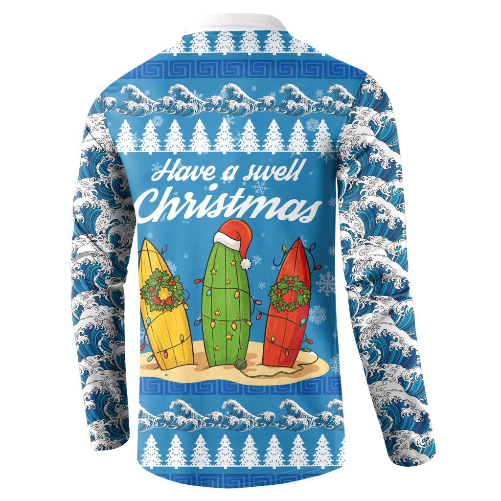 Surfer Swell Christmas Button Sweatshirt Xmas Holiday Patterns - Wonder Print Shop