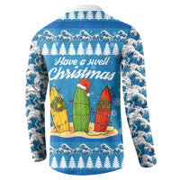 Surfer Swell Christmas Button Sweatshirt Xmas Holiday Patterns - Wonder Print Shop