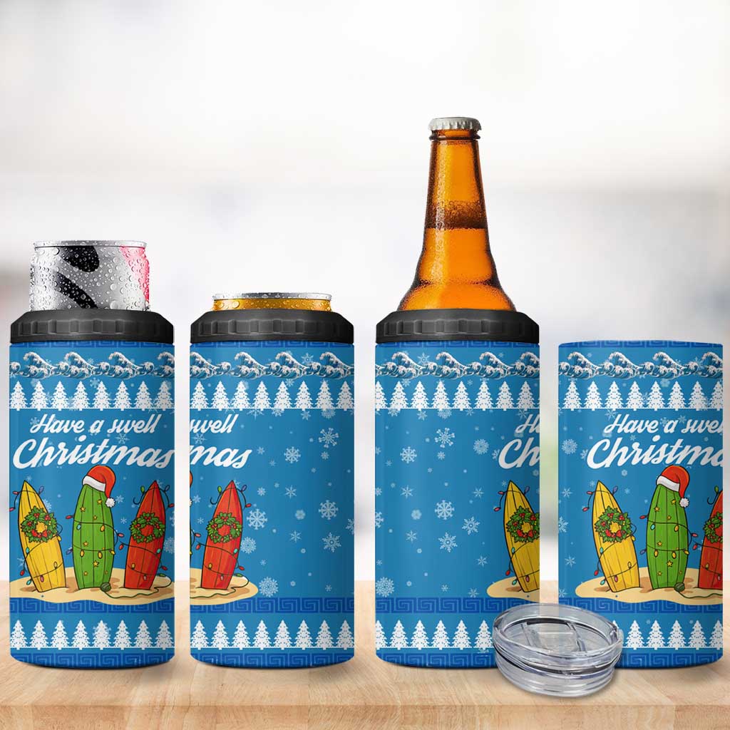 Surfer Swell Christmas 4 in 1 Can Cooler Tumbler Xmas Holiday Patterns - Wonder Print Shop