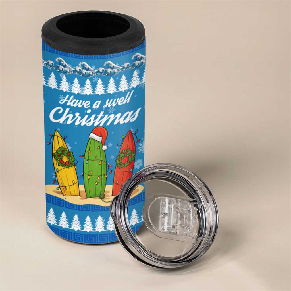 Surfer Swell Christmas 4 in 1 Can Cooler Tumbler Xmas Holiday Patterns - Wonder Print Shop