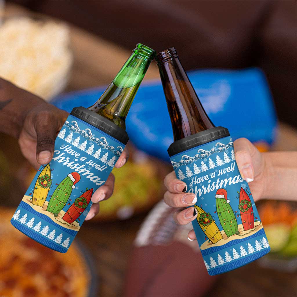 Surfer Swell Christmas 4 in 1 Can Cooler Tumbler Xmas Holiday Patterns - Wonder Print Shop