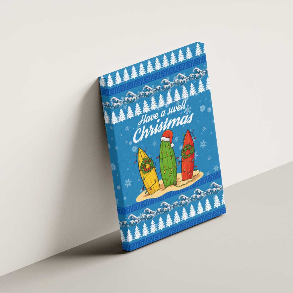 Surfer Swell Christmas Canvas Wall Art Xmas Holiday Patterns - Wonder Print Shop
