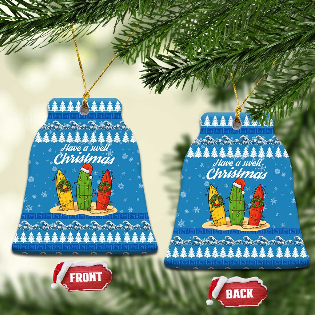 Surfer Swell Christmas Ceramic Ornament Xmas Holiday Patterns - Wonder Print Shop