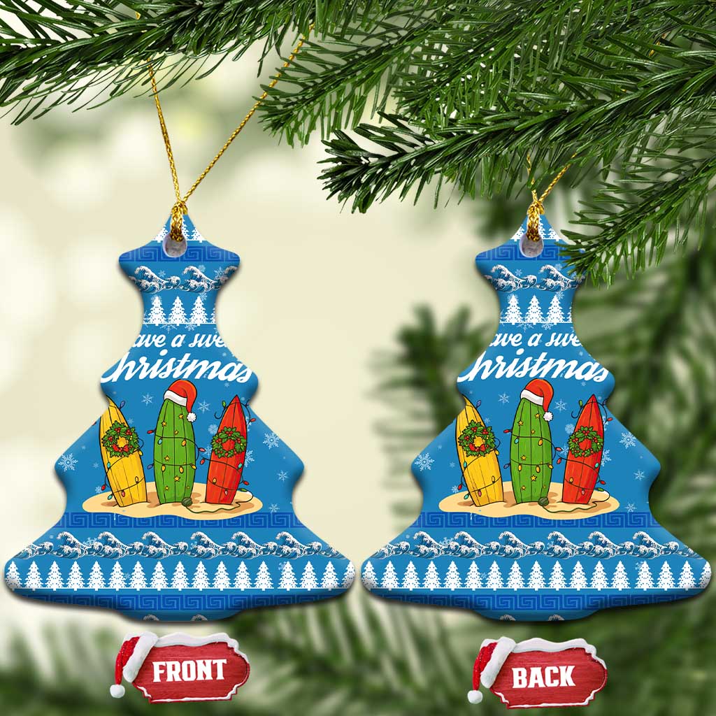 Surfer Swell Christmas Ceramic Ornament Xmas Holiday Patterns - Wonder Print Shop