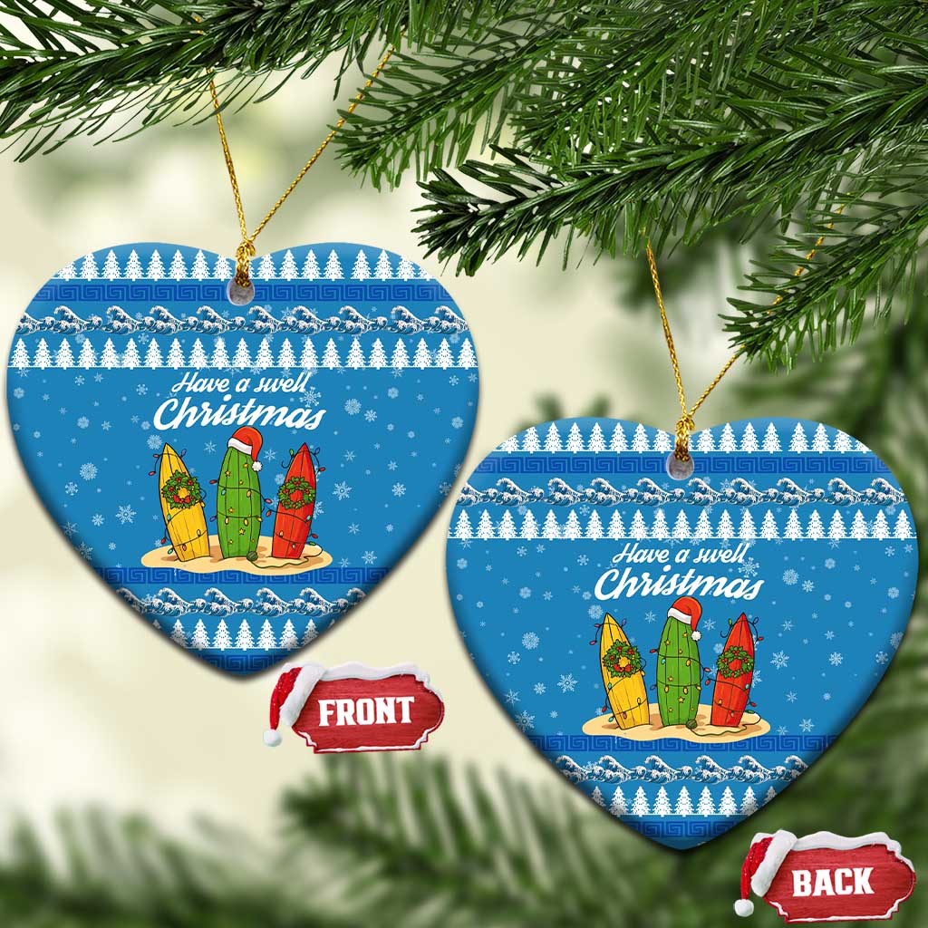 Surfer Swell Christmas Ceramic Ornament Xmas Holiday Patterns - Wonder Print Shop