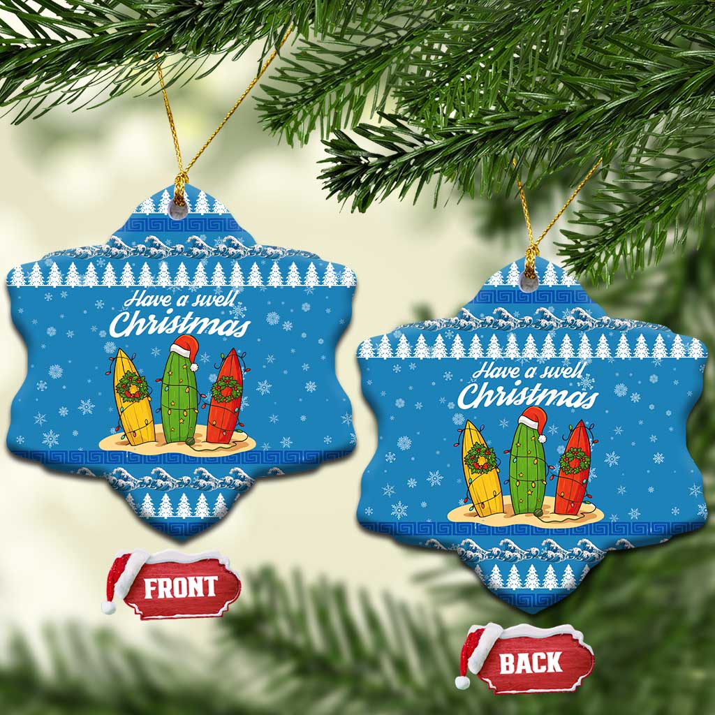 Surfer Swell Christmas Ceramic Ornament Xmas Holiday Patterns - Wonder Print Shop
