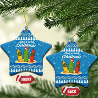 Surfer Swell Christmas Ceramic Ornament Xmas Holiday Patterns - Wonder Print Shop
