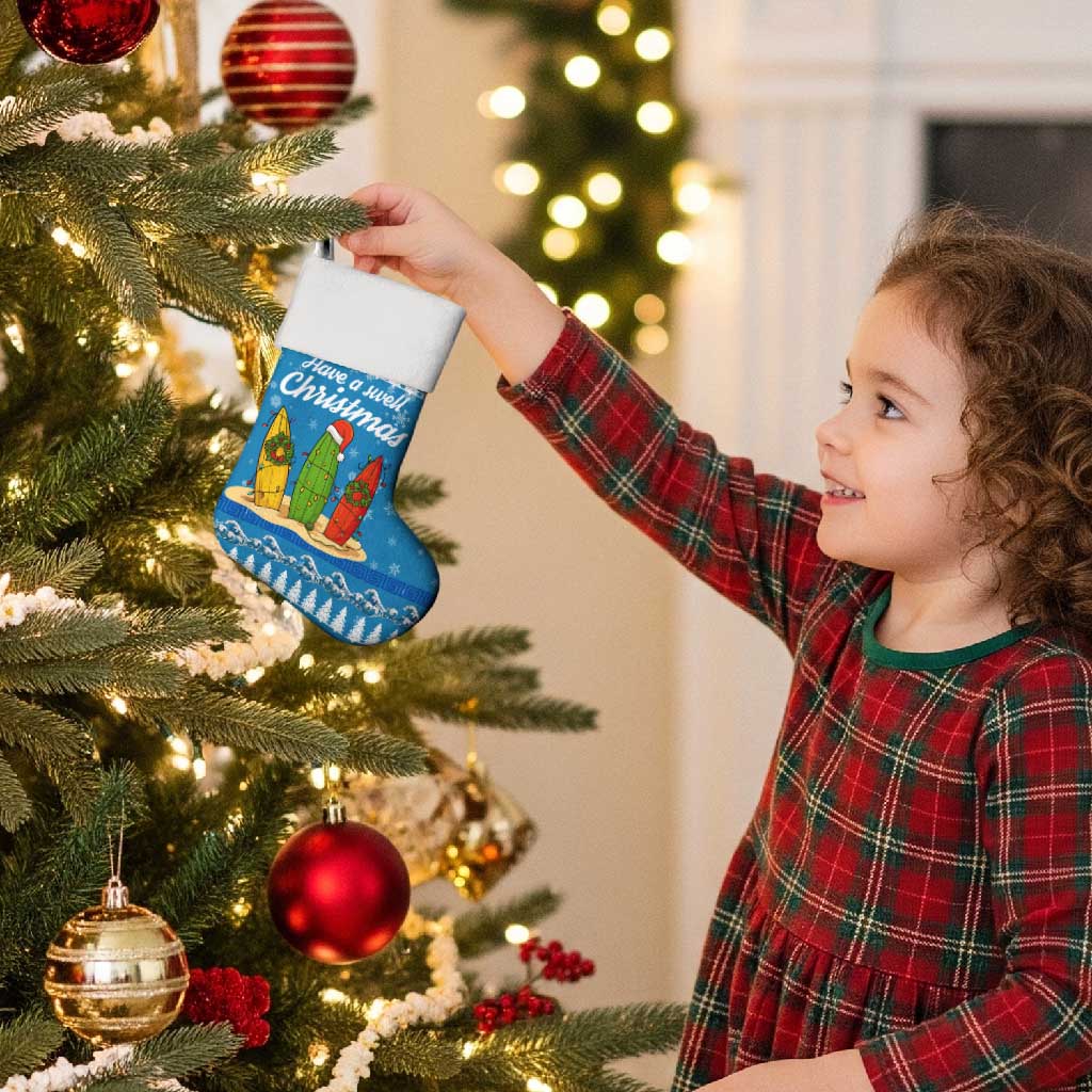 Surfer Swell Christmas Stocking Xmas Holiday Patterns - Wonder Print Shop