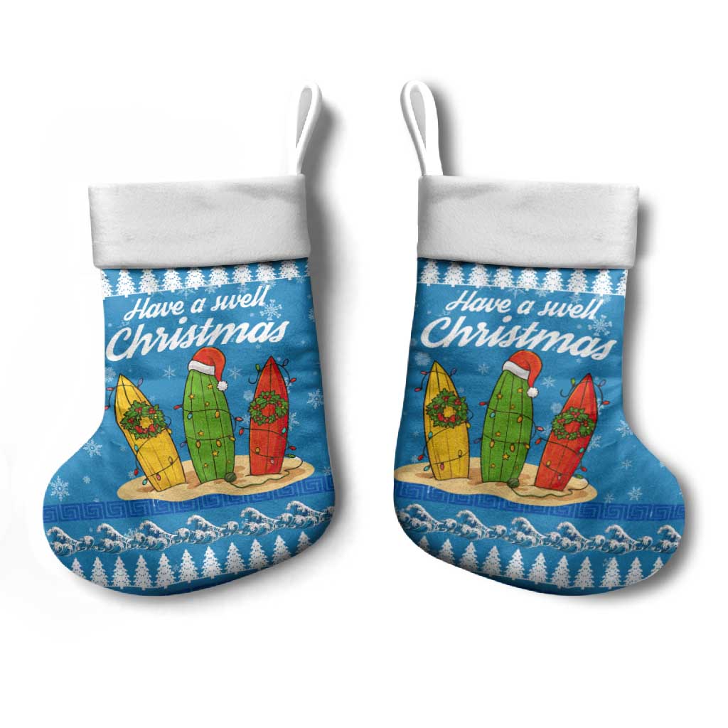 Surfer Swell Christmas Stocking Xmas Holiday Patterns - Wonder Print Shop