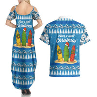 Surfer Swell Christmas Couples Matching Summer Maxi Dress and Hawaiian Shirt Xmas Holiday Patterns - Wonder Print Shop