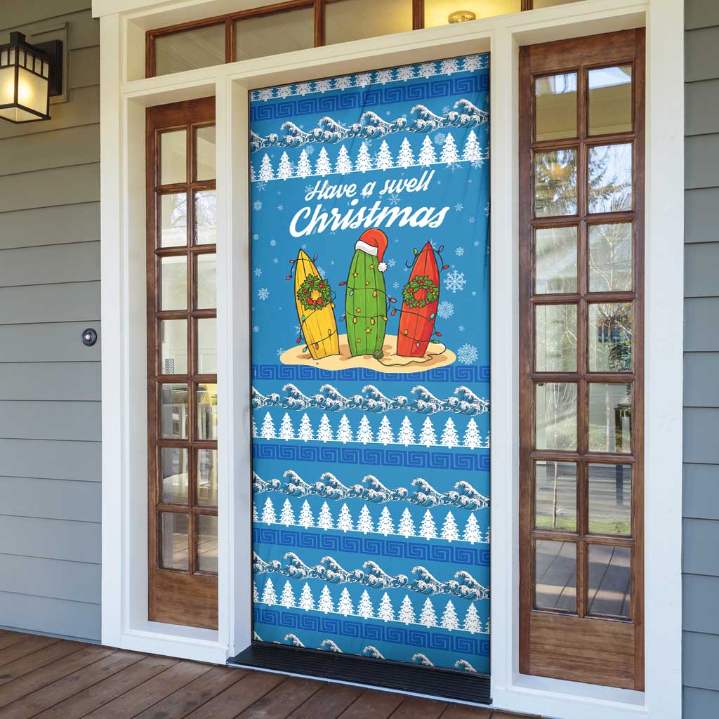 Surfer Swell Christmas Door Cover Xmas Holiday Patterns - Wonder Print Shop