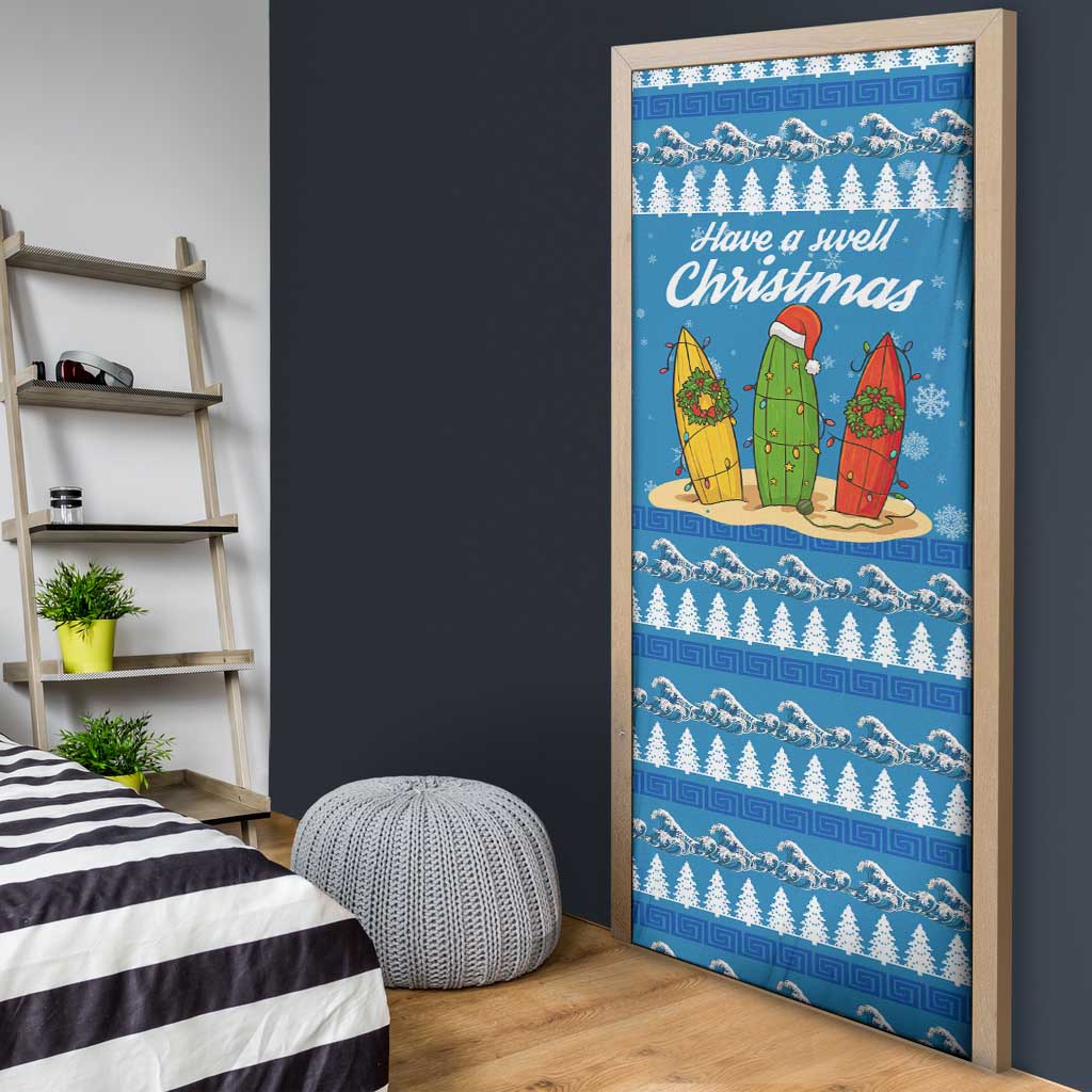 Surfer Swell Christmas Door Cover Xmas Holiday Patterns - Wonder Print Shop