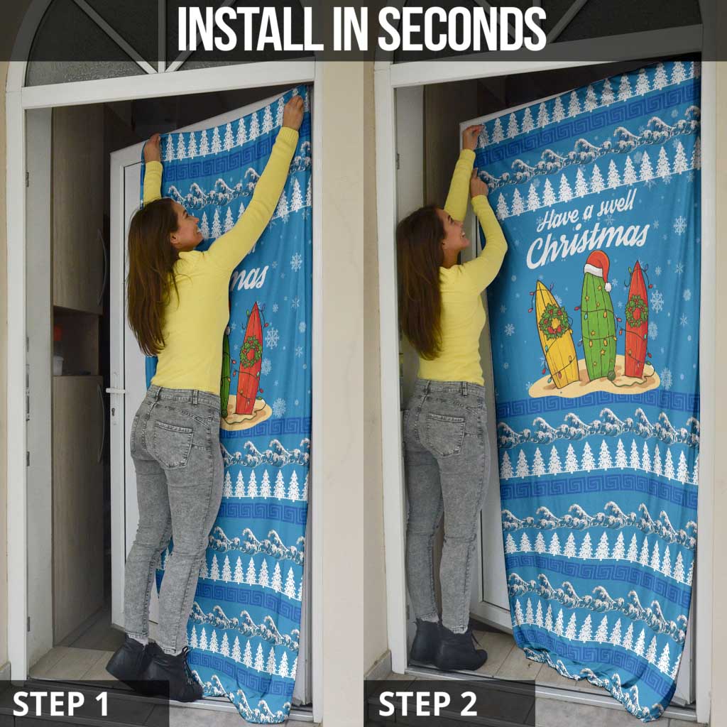 Surfer Swell Christmas Door Cover Xmas Holiday Patterns - Wonder Print Shop