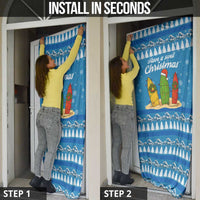 Surfer Swell Christmas Door Cover Xmas Holiday Patterns - Wonder Print Shop
