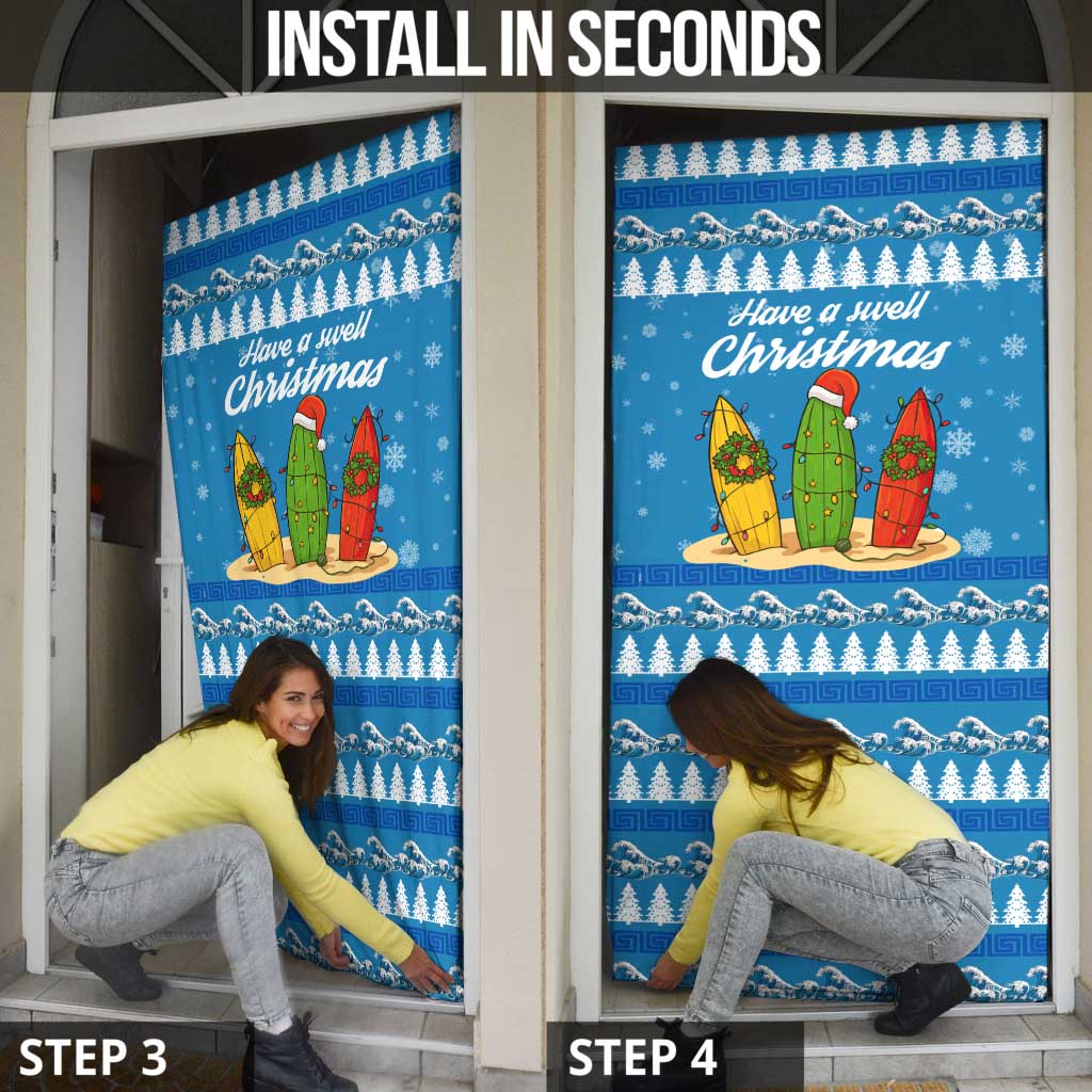Surfer Swell Christmas Door Cover Xmas Holiday Patterns - Wonder Print Shop