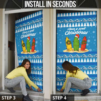 Surfer Swell Christmas Door Cover Xmas Holiday Patterns - Wonder Print Shop