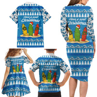 Surfer Swell Christmas Family Matching Long Sleeve Bodycon Dress and Hawaiian Shirt Xmas Holiday Patterns - Wonder Print Shop