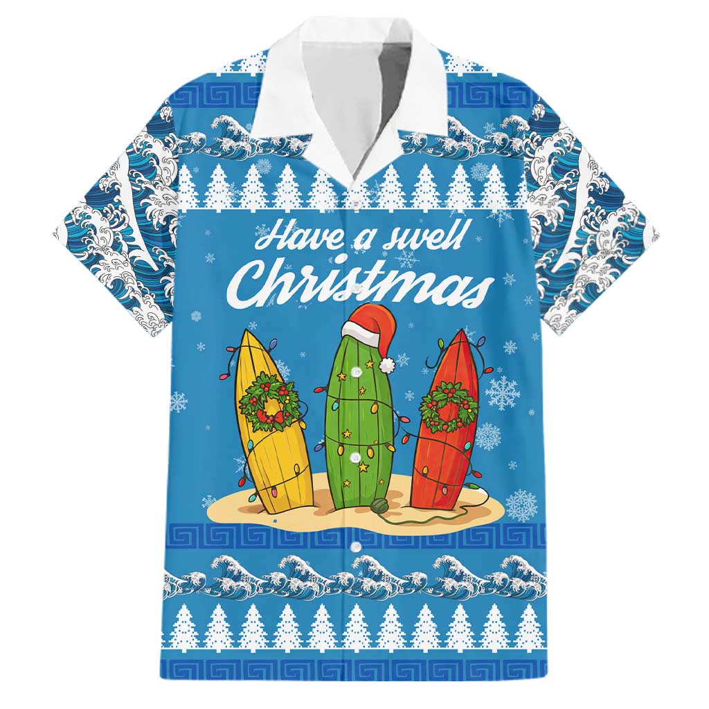 Surfer Swell Christmas Family Matching Mermaid Dress and Hawaiian Shirt Xmas Holiday Patterns - Wonder Print Shop