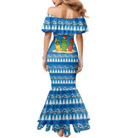 Surfer Swell Christmas Family Matching Mermaid Dress and Hawaiian Shirt Xmas Holiday Patterns - Wonder Print Shop
