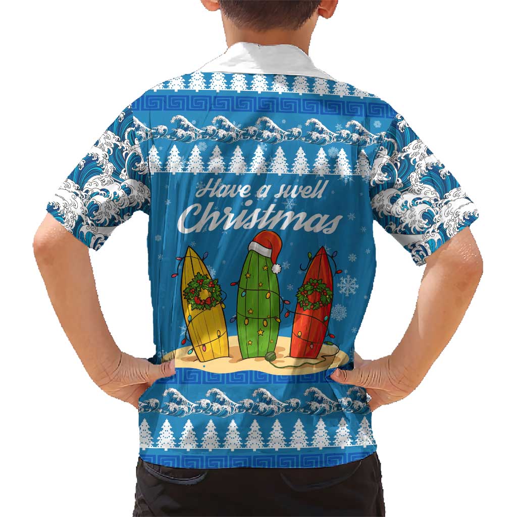 Surfer Swell Christmas Family Matching Off Shoulder Maxi Dress and Hawaiian Shirt Xmas Holiday Patterns - Wonder Print Shop