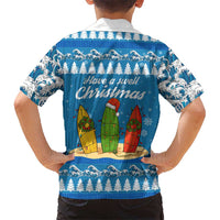 Surfer Swell Christmas Family Matching Off Shoulder Maxi Dress and Hawaiian Shirt Xmas Holiday Patterns - Wonder Print Shop