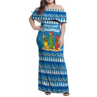 Surfer Swell Christmas Family Matching Off Shoulder Maxi Dress and Hawaiian Shirt Xmas Holiday Patterns - Wonder Print Shop