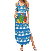 Surfer Swell Christmas Family Matching Summer Maxi Dress and Hawaiian Shirt Xmas Holiday Patterns - Wonder Print Shop