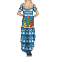 Surfer Swell Christmas Family Matching Summer Maxi Dress and Hawaiian Shirt Xmas Holiday Patterns - Wonder Print Shop