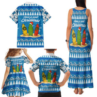 Surfer Swell Christmas Family Matching Tank Maxi Dress and Hawaiian Shirt Xmas Holiday Patterns - Wonder Print Shop