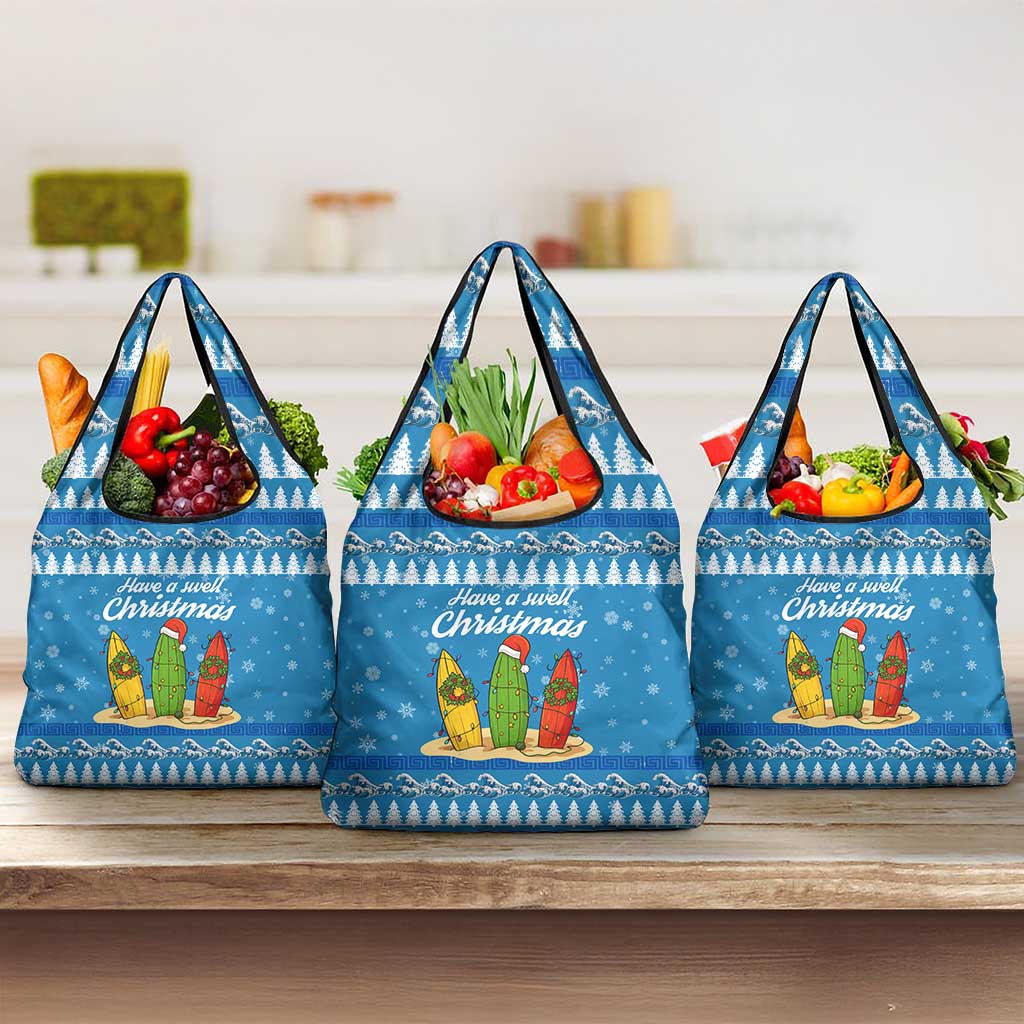 Surfer Swell Christmas Grocery Bag Xmas Holiday Patterns - Wonder Print Shop