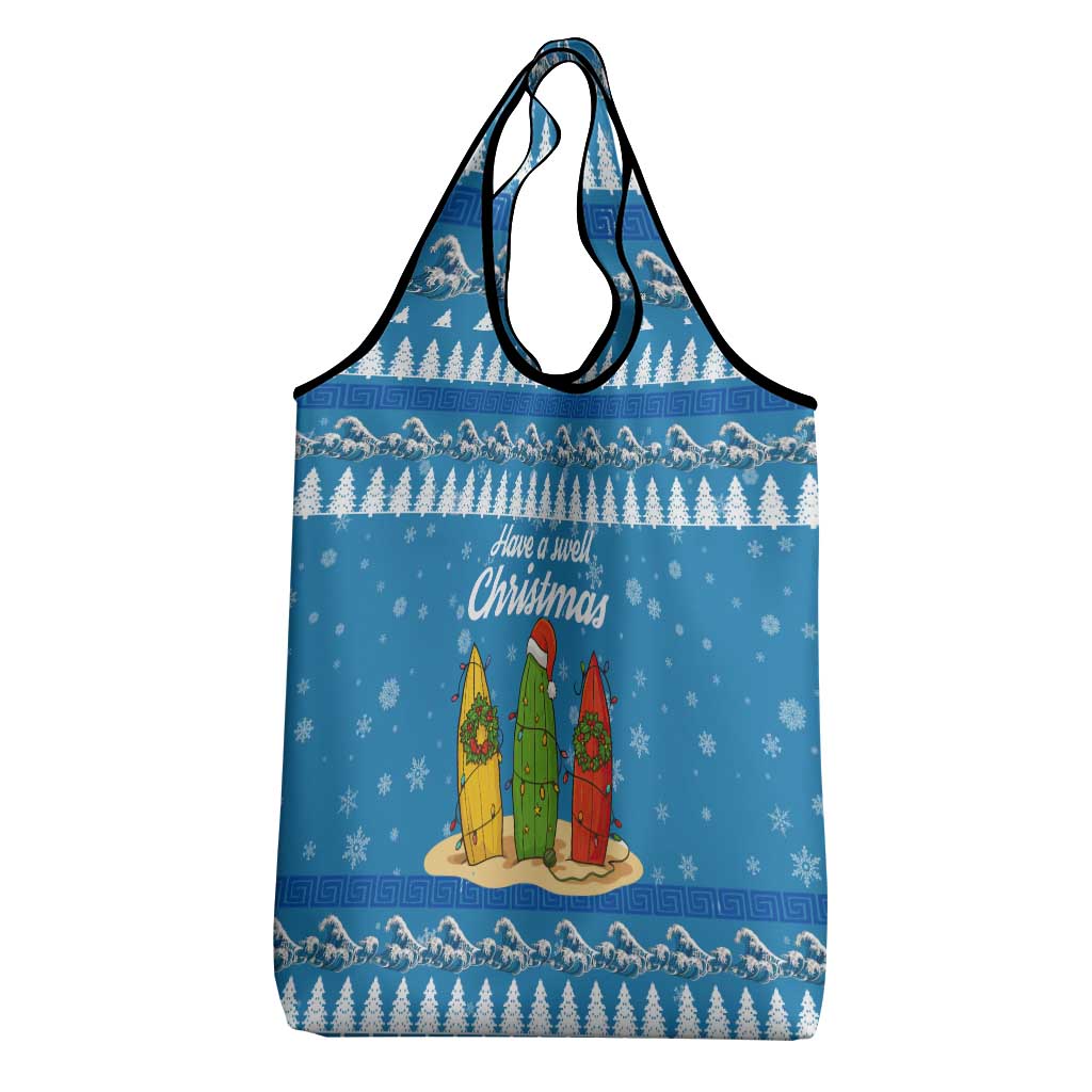 Surfer Swell Christmas Grocery Bag Xmas Holiday Patterns - Wonder Print Shop