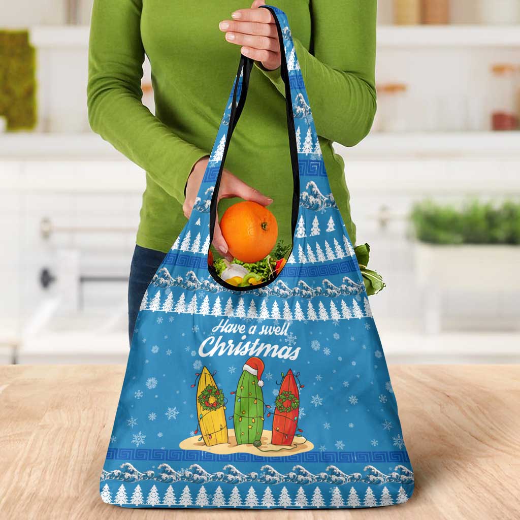 Surfer Swell Christmas Grocery Bag Xmas Holiday Patterns - Wonder Print Shop