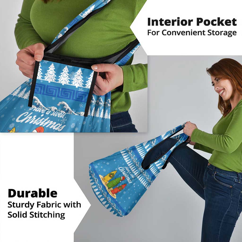 Surfer Swell Christmas Grocery Bag Xmas Holiday Patterns - Wonder Print Shop