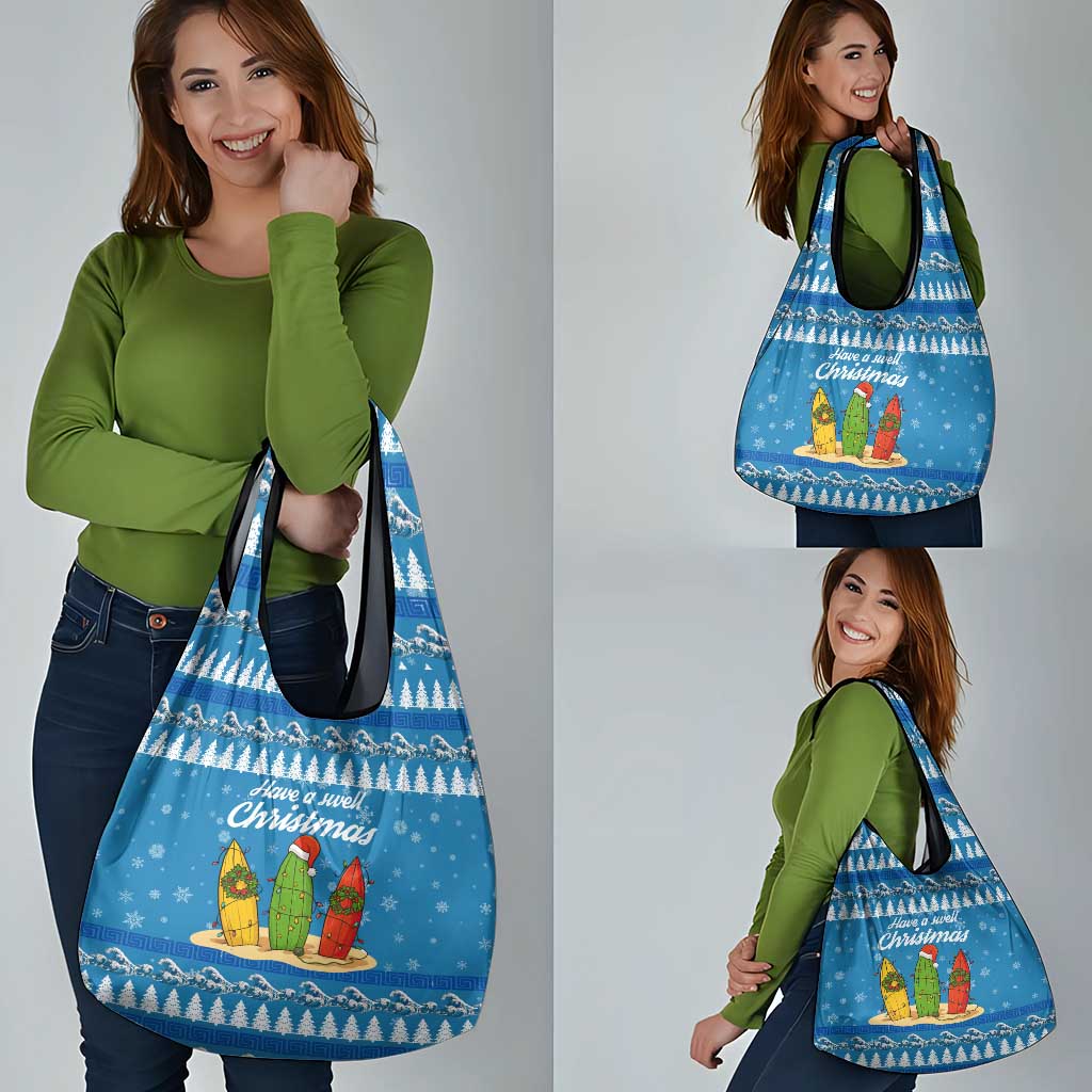 Surfer Swell Christmas Grocery Bag Xmas Holiday Patterns - Wonder Print Shop