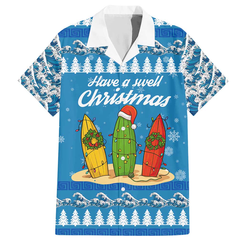 Surfer Swell Christmas Hawaiian Shirt Xmas Holiday Patterns - Wonder Print Shop