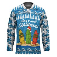 Surfer Swell Christmas Hockey Jersey Xmas Holiday Patterns - Wonder Print Shop